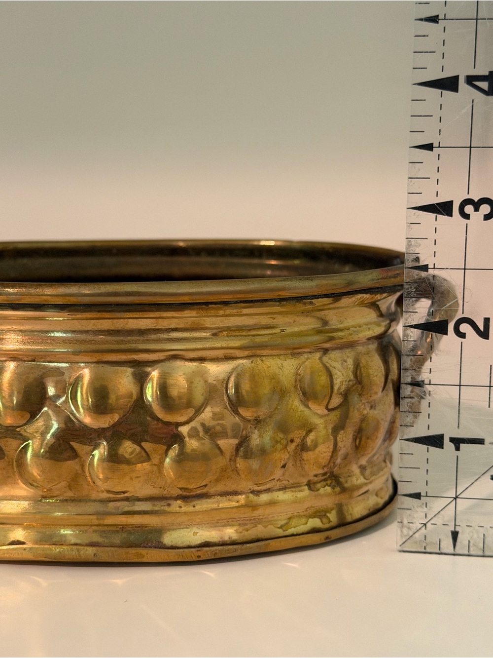 Vintage Oval Brass Planter with Handles - Picture 6 of 7